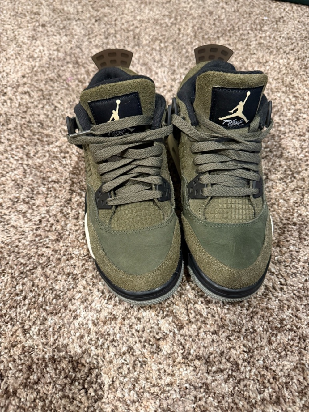 Jordan 4 Retro Olive Green Youth Sneakers